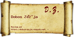 Dobos Zója névjegykártya