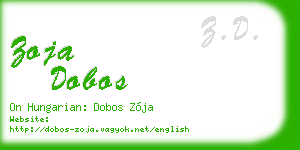 zoja dobos business card